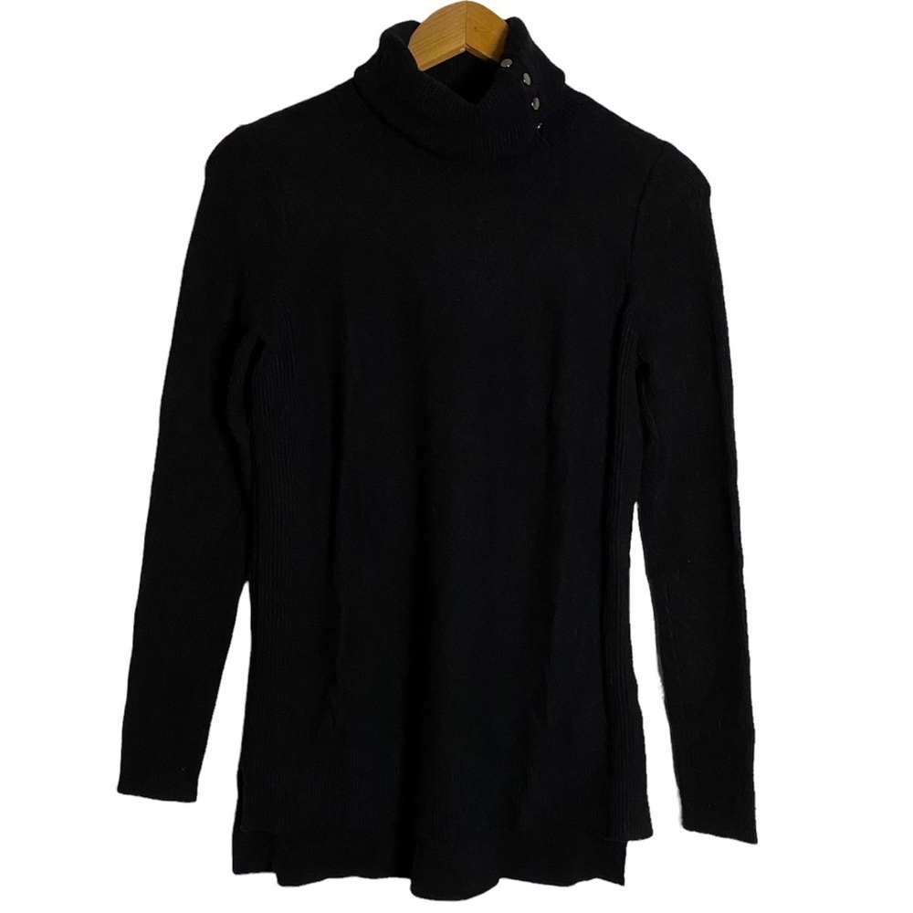 Calvin Klein Jeans Black Long Sleeve Knit Turtleneck Sweater Small S